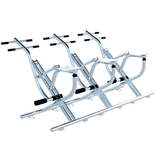 Simulador de Cavalgada Triplo INOX - Flex Equipment