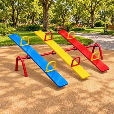 Gangorra de ferro com assento em madeira Tripla 6 Lugares - FE30 - Playground Infantil