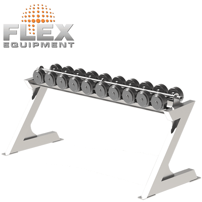 ESTANTE PARA DUMBELLS – INOX - Flex Equipment