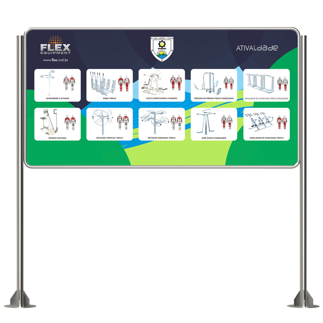 Placa Orientativa Horizontal INOX - Flex Equipment