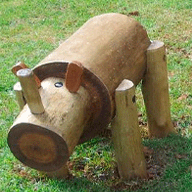 Animal Rinoceronte em madeira fixo - Flex Equipment