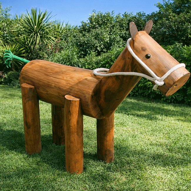 Animal Cavalo em madeira fixo - Flex