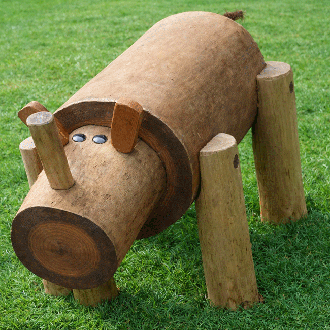 Animal Rinoceronte em madeira fixo - Flex