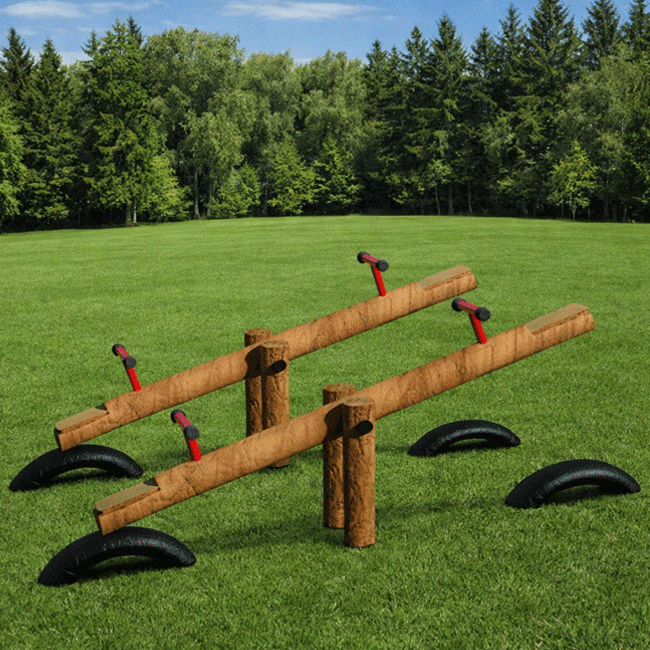 Gangorra Eucalipto Dupla Com Pneus Para Amortecimento NO SOLO – MEA02 - Flex