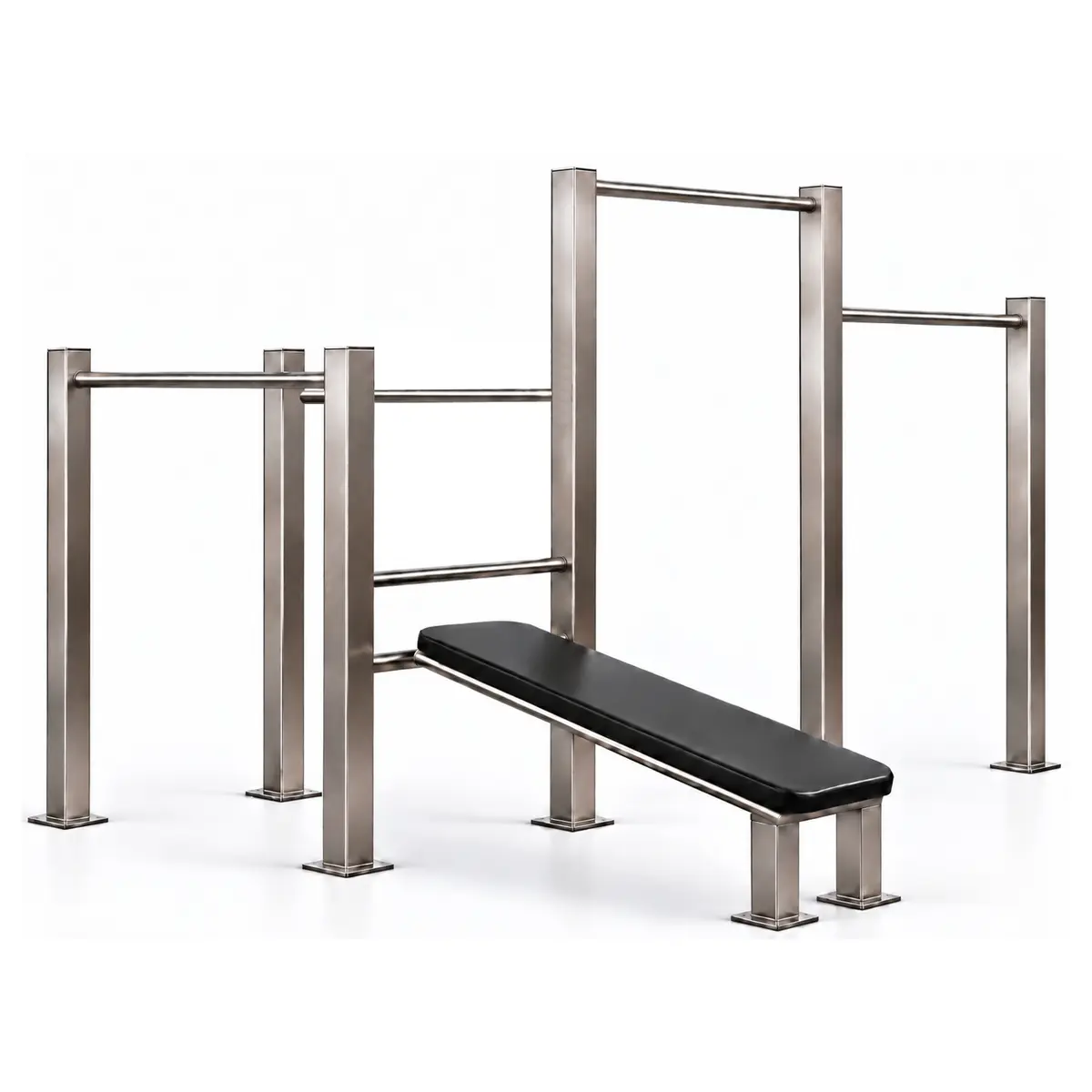 Multi exercitador barras INOX com banco - Flex Equipment