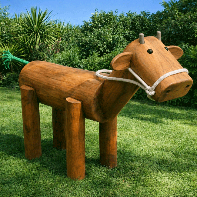 Animal Vaca em madeira fixo - Flex